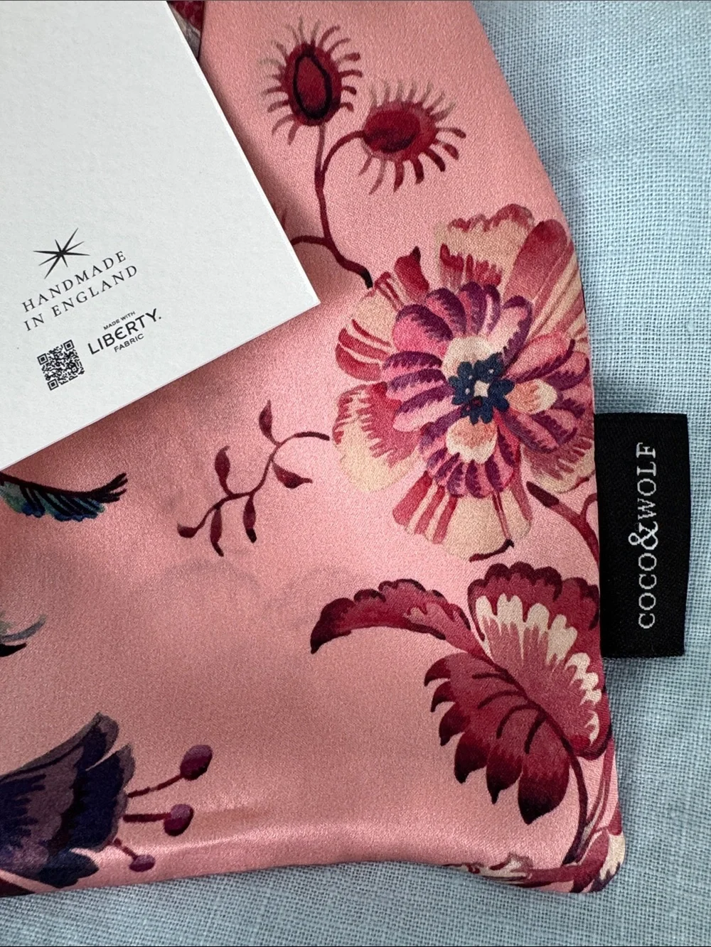 Liberty of London Pink Floral Silk Sleep Mask and Pouch Set